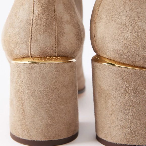 NEW Jimmy Choo Size 42 EU (11 US) Thessaly Suede Chelsea Ankle Boots - Taupe - Picture 3 of 6